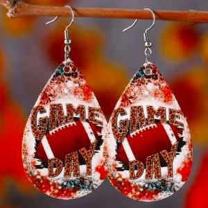 Game day football earrings
